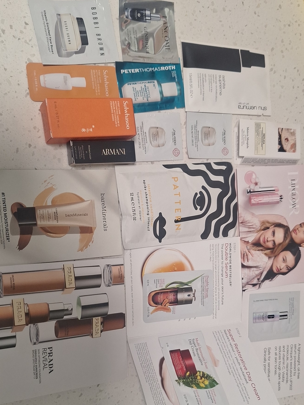 Prada Women's Foundation & Skincare Sample Set — Beige, Cream, Nude Tones